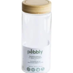 Glasburk med bambulock 0,85L, Pebbly