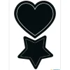 Griffel-Etiketter, HERMA LARGE HEART / STAR, 4 st, Svarta