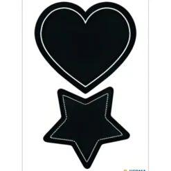 Griffel-Etiketter, HERMA LARGE HEART / STAR, 4 st, Svarta