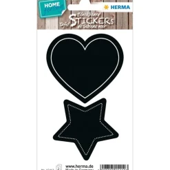 Griffel-Etiketter, HERMA LARGE HEART / STAR, 4 st, Svarta