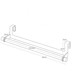 Handdukshängare till skåpdörr, 33cm, Yamazaki