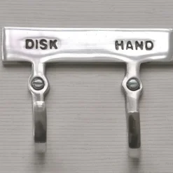 Handdukskrok med skylt, Disk och Hand