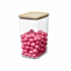 Hög förvaringsburk med trälock 3L, iDesign