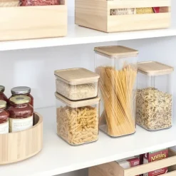 Hög förvaringsburk med trälock 4L, iDesign