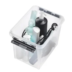 Hög förvaringslåda med lock 13L, SmartStore, Klar/svart