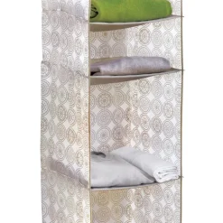 Hängande garderob 4 fack, Vit/beige