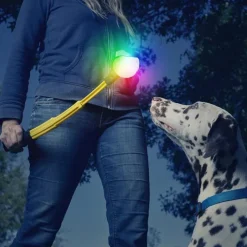Hopfällbar bollkastare med LED-boll