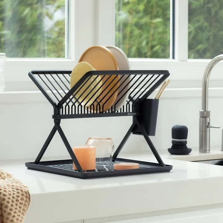 Hopfällbart diskställ, Brabantia, Mörkgrå