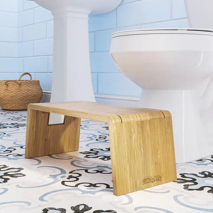 Hopfällbar toapall i bambu, Squatty Potty