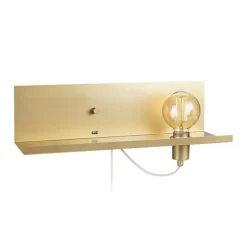 Hylla med lampsockel, dimmer och USB