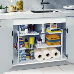 Justerbar förvaringshylla under diskbänk, 41-70cm