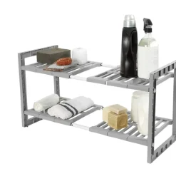 Justerbar förvaringshylla under diskbänk, 48-85cm