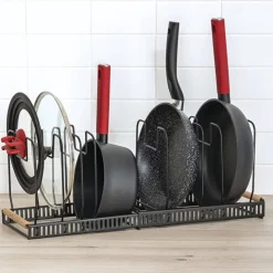 Justerbart förvaringsställ för grytlock och stekpannor, 32,5-58,5cm