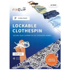 Klädnypa Fixclip mini, 16-pack