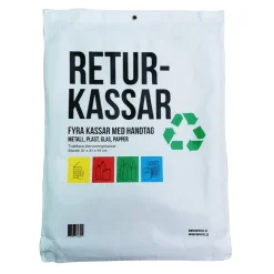 Källsortering glas, papper, metall & plast