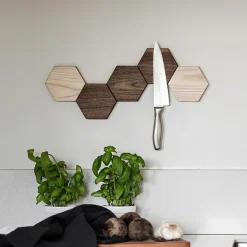 Knivmagnet i trä HEXA