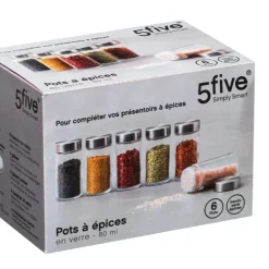 Kryddburkar i glas 6-pack, 5five