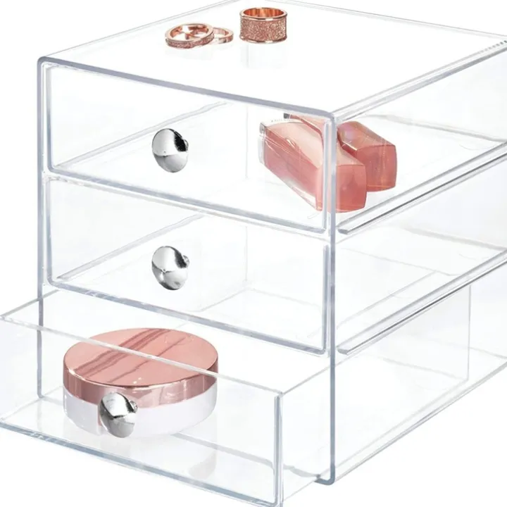 Kvadratisk minibyrå 3 lådor, Clarity