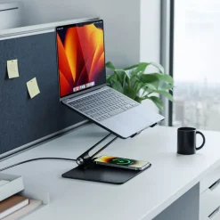 Laptopställ med Qi-laddning