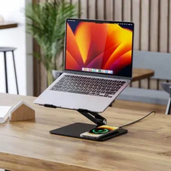 Laptopställ med Qi-laddning