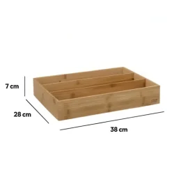 Lådinsats i bambu 3 fack, 38x28cm, 5five