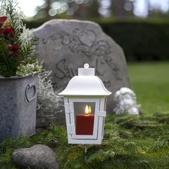 Litet blockljus med skymningssensor, Röd