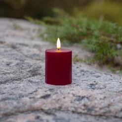 Litet blockljus med skymningssensor, Röd