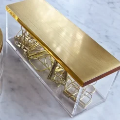 Långsmal smyckesask, Guld