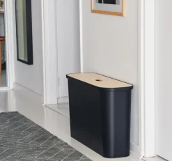 Långsmal återvinningsstation med lock och 2 insatser, SmartStore