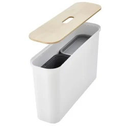 Långsmal återvinningsstation med lock och 2 insatser, SmartStore