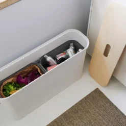 Långsmal återvinningsstation med lock och 2 insatser, SmartStore