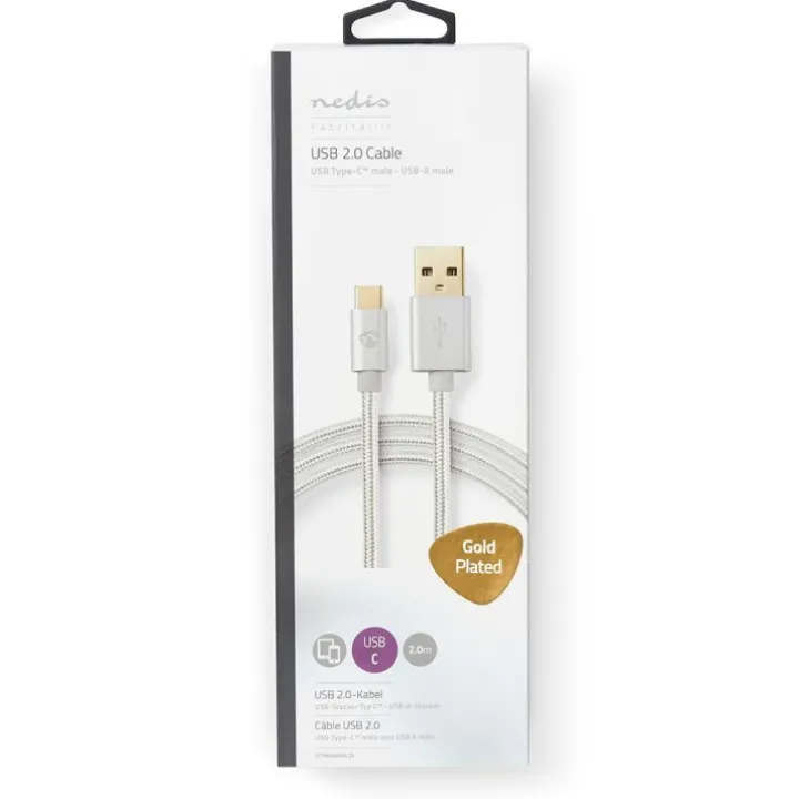 Lång USB-kabel i tyg