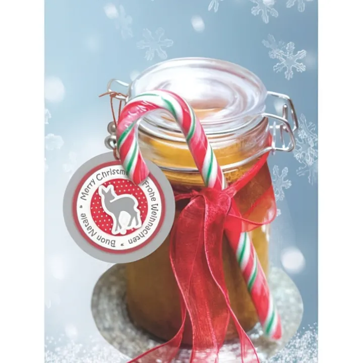 Lyxiga Hängetiketter med Julmotiv, 4 st, 3D CHRISTMAS GIFT TAGS, Ø 5 cm