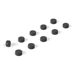 Magneter, mini, starka, 10 st, STEELY BLACK, Ø 0,6 x H 0,3 cm, Svart