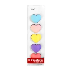 Magnetfigur 5-pack, Pastellhjärtan