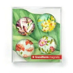 Magnet i glas 4-pack, Blommor