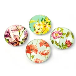 Magnet i glas 4-pack, Blommor