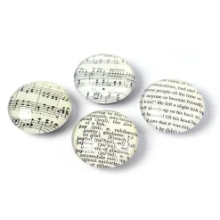 Magnet i glas 4-pack, Litteratur och musik