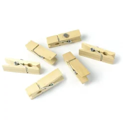 Magnetklädnypa 6-pack, Trä