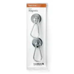 Magnet med karbinhake 2-pack, Silver