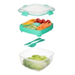 Matlåda för sallad med bestick 1,1L, Sistema, Mint