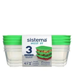 Matlåda i plast 3-pack 1L, Sistema