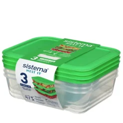 Matlåda i plast 3-pack 1L, Sistema
