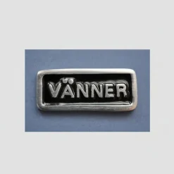 Metallskylt med ram, Vänner, Svart