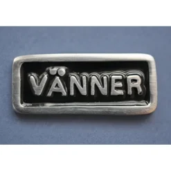 Metallskylt med ram, Vänner, Svart