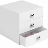 Minibyrå 3 lådor, iDesign, Vit