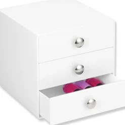 Minibyrå 3 lådor, iDesign, Vit