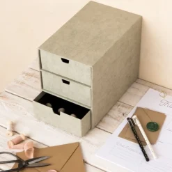 Minibyrå 3 lådor, Ingrid canvas, Bigso