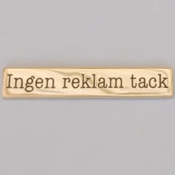 Mässningsskylt, Ingen reklam tack