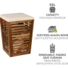 Pall med tvättkorg i akaciaträ 55L